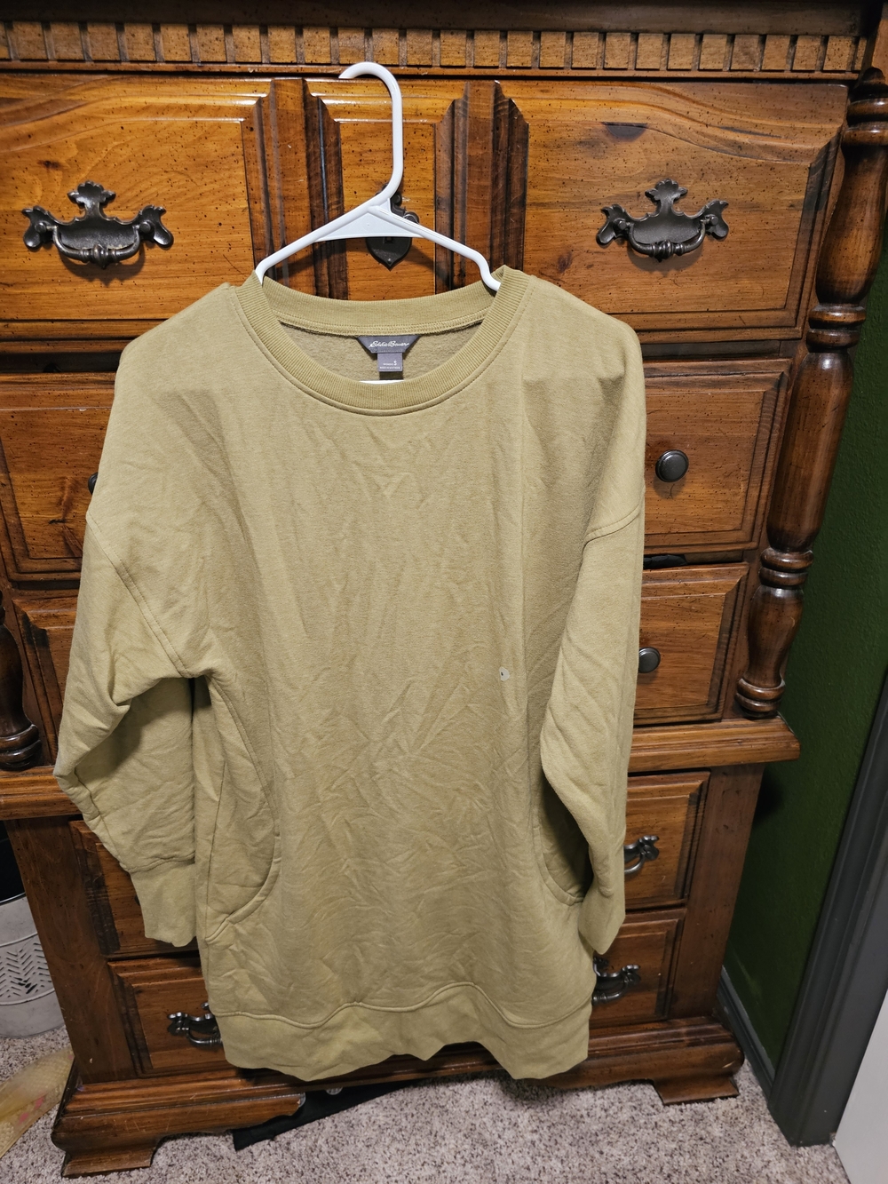 Eddie Bauer Olive Crewneck Sweatshirt